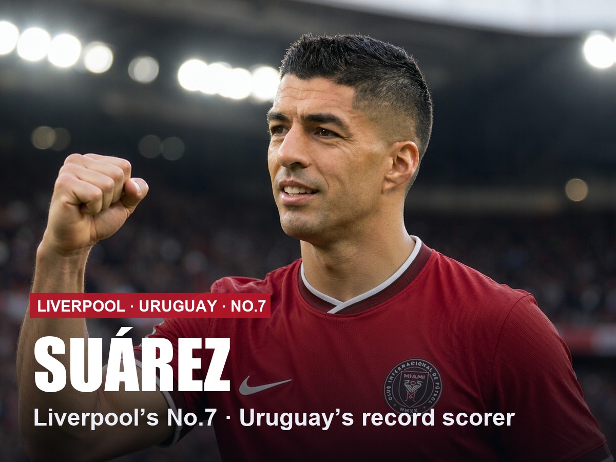 Luis Suárez Liverpool number 7 shirt, 2026/27 season