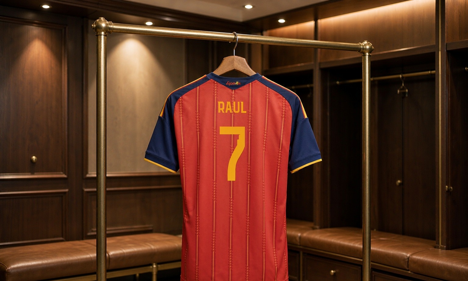 Our 2026/27 Real Madrid No.7 shirt in the dressing room