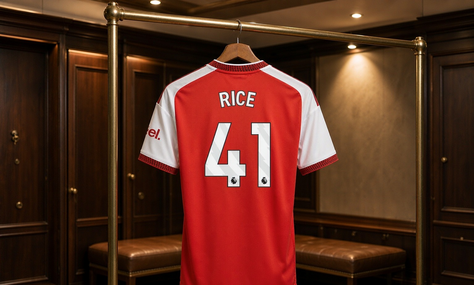 Our 2026/27 Arsenal No.41 shirt in the dressing room
