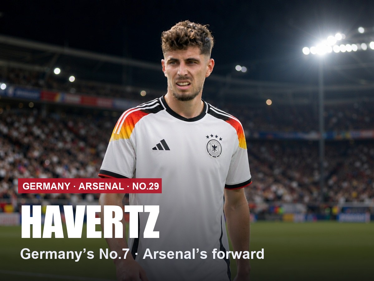 Kai Havertz Arsenal number 29 shirt, 2026/27 season
