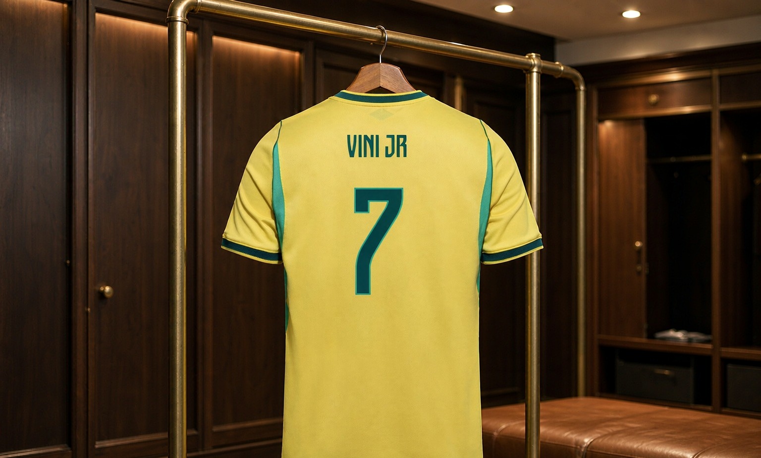 Our 2026/27 Real Madrid No.7 shirt in the dressing room