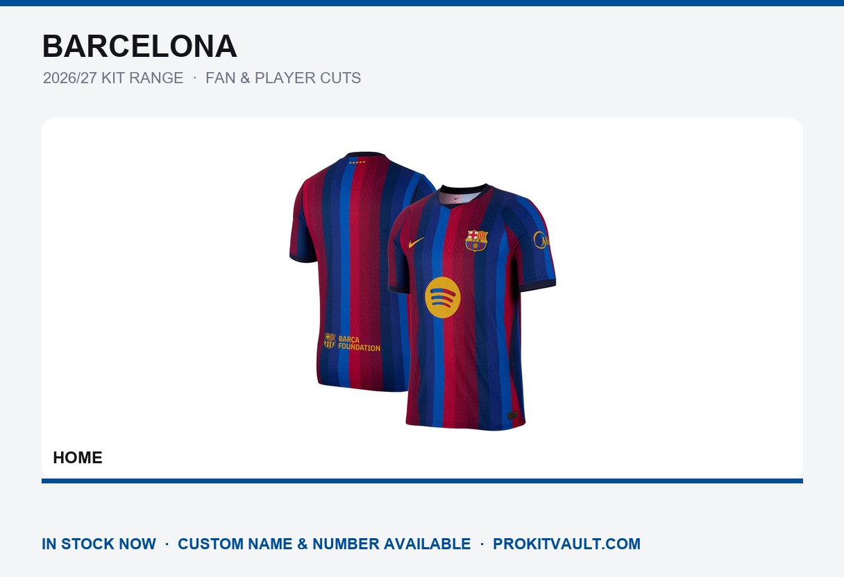 Barcelona 2026/27 kit range