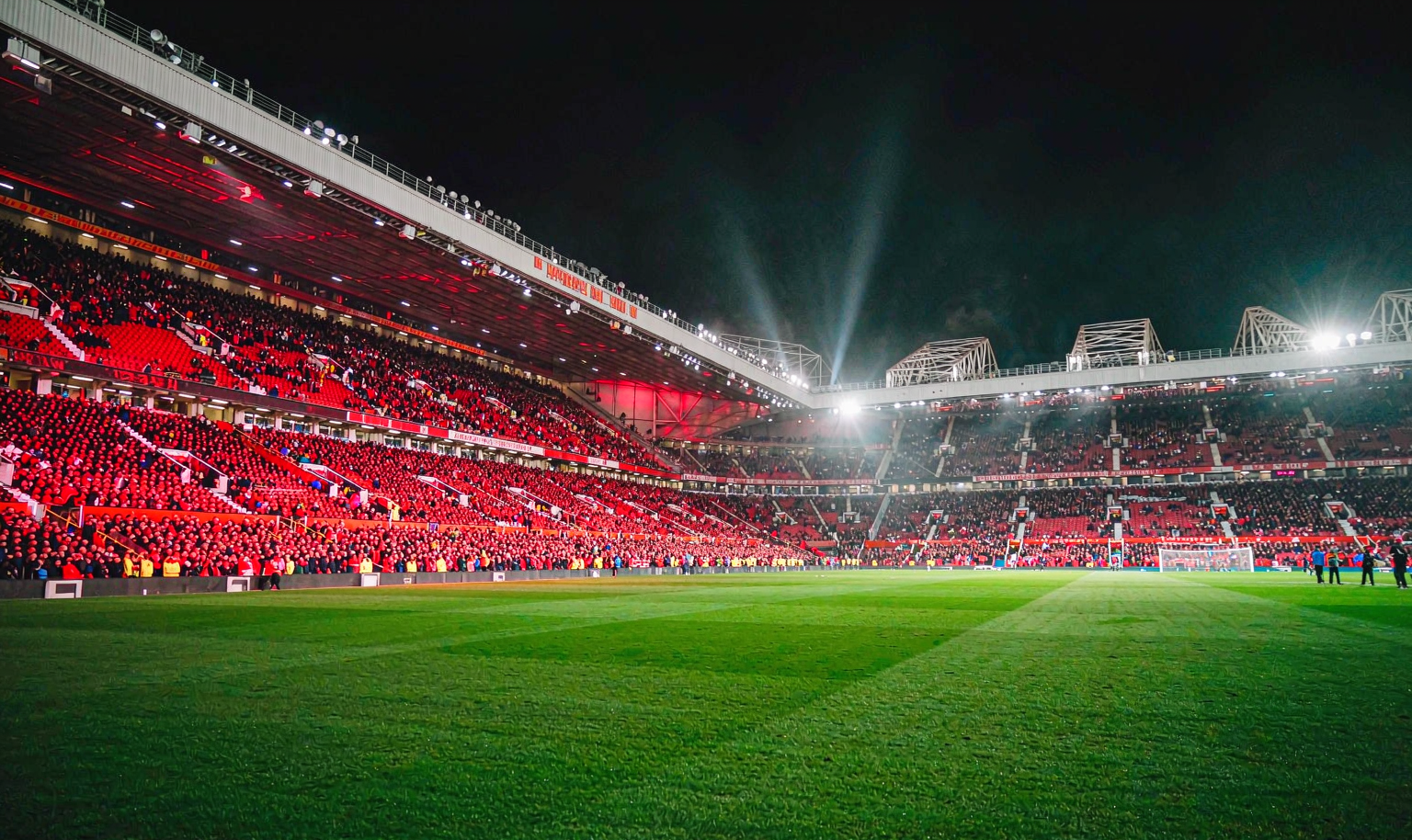 Old Trafford at night - devil red
