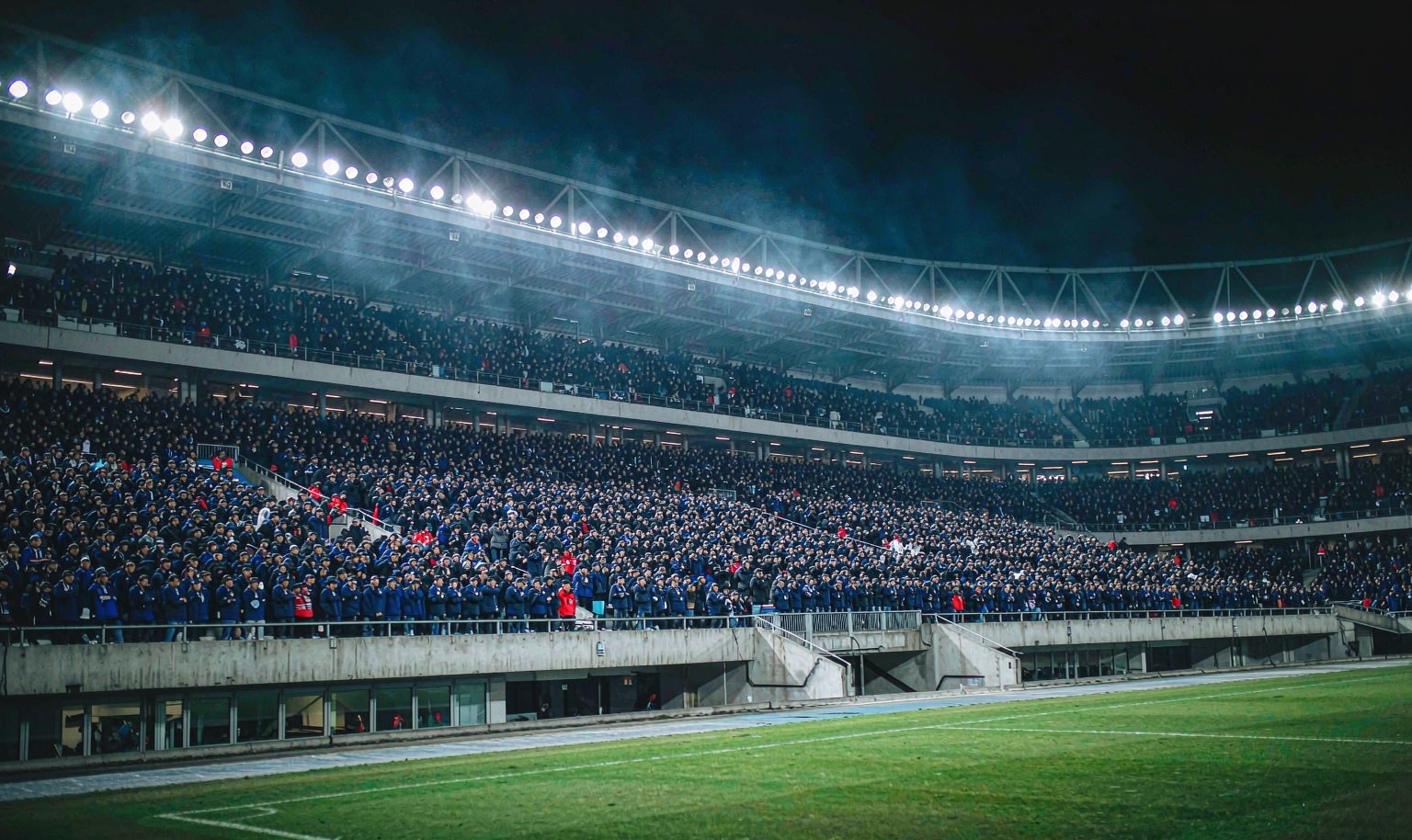 Parc des Princes at night - navy and red