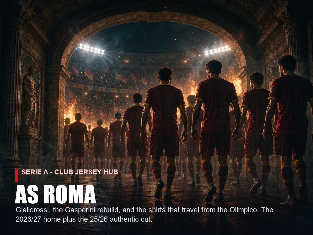 AS Roma 2026/27 Giallorossi home jersey hub - players in the tunnel at the Stadio Olimpico