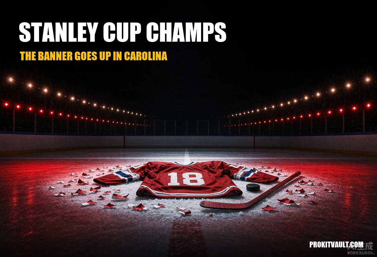 Hurricanes Stanley Cup banner jerseys