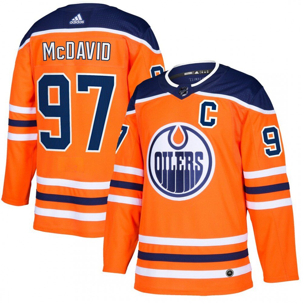 Men's Edmonton Oilers Connor McDavid #97 adidas Orange Alternate Authentic Jersey