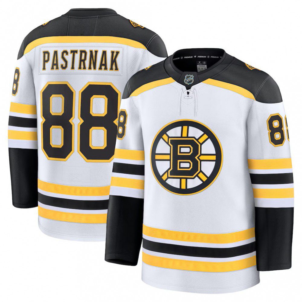David Pastrnak Boston Bruins White Away Premium Jersey