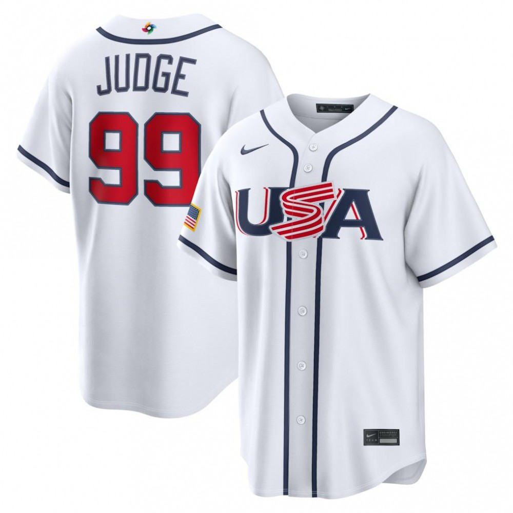 Aaron Judge USA Baseball 2026 World Baseball Classic Home Stadium Jersey - White