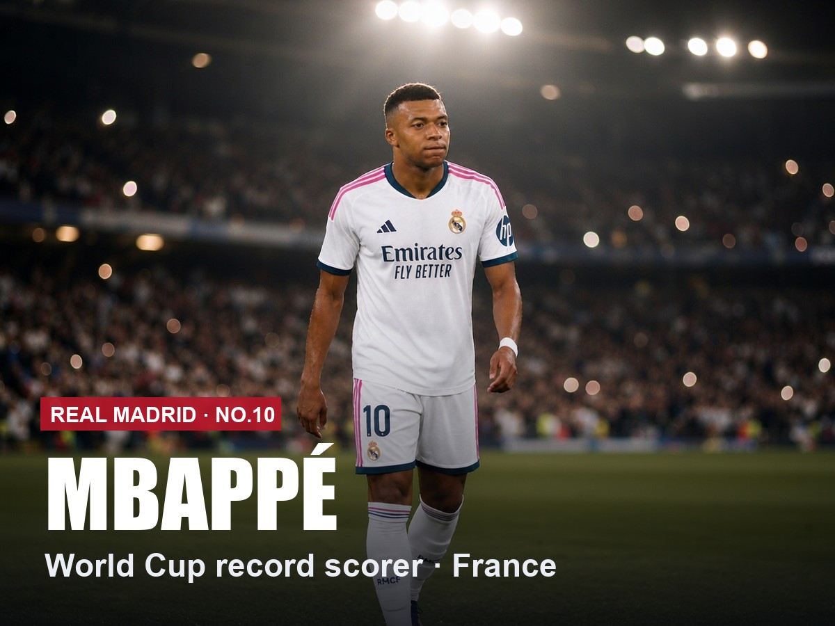 Kylian Mbappé Real Madrid number 10 shirt, 2026/27 season