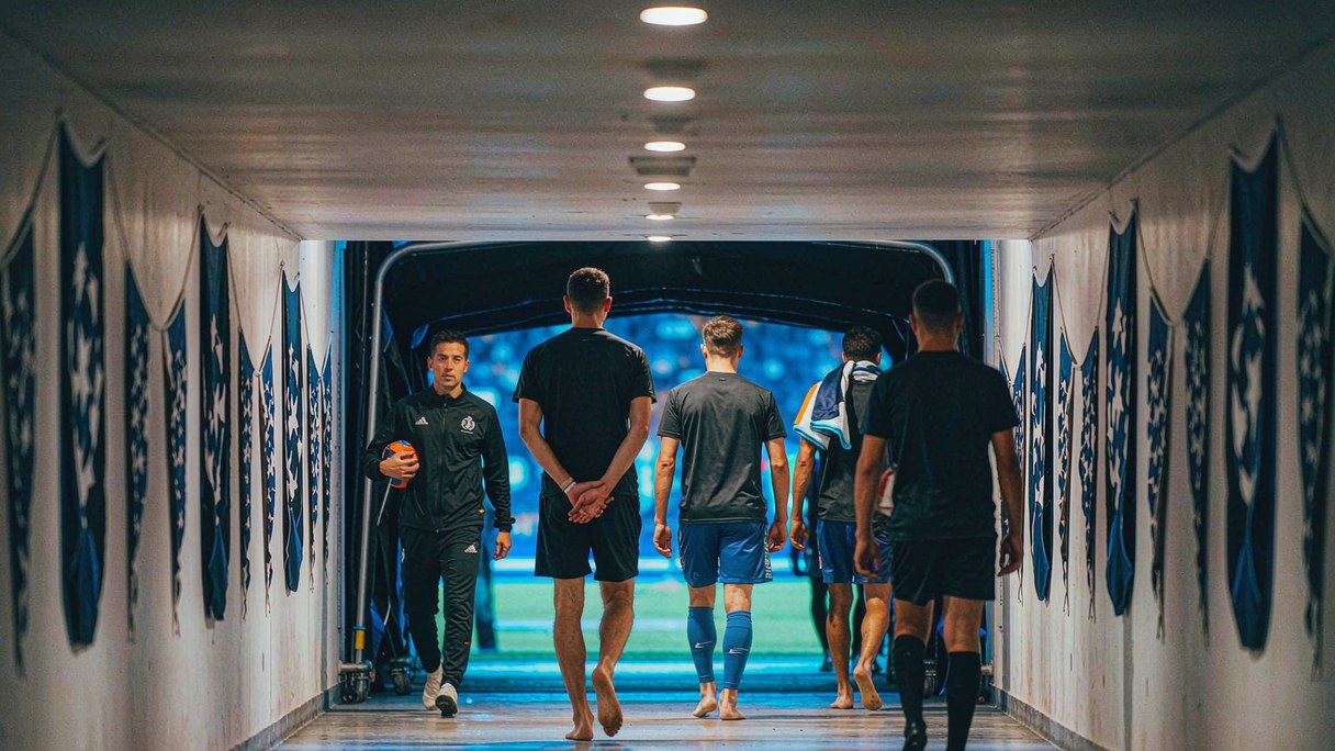 Players walking through the tunnel before a 2026/27 Champions League night