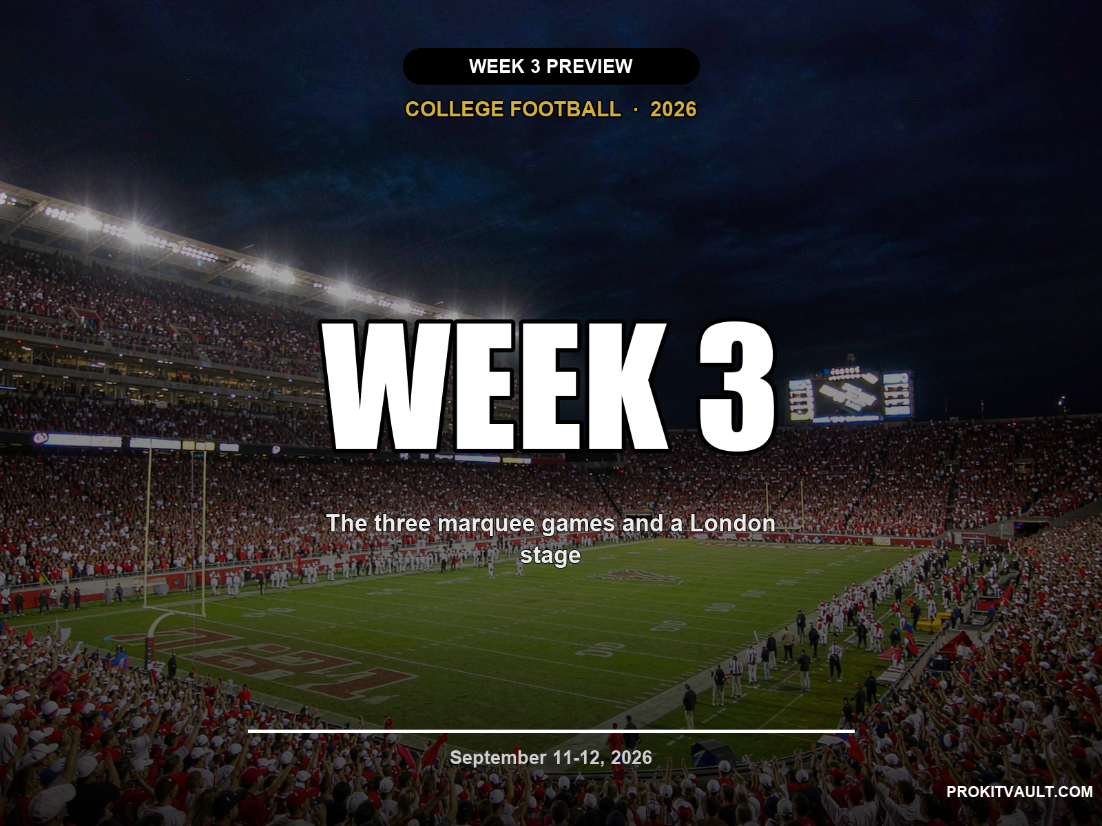 College Football Week 3 2026: the three marquee games and a London stage