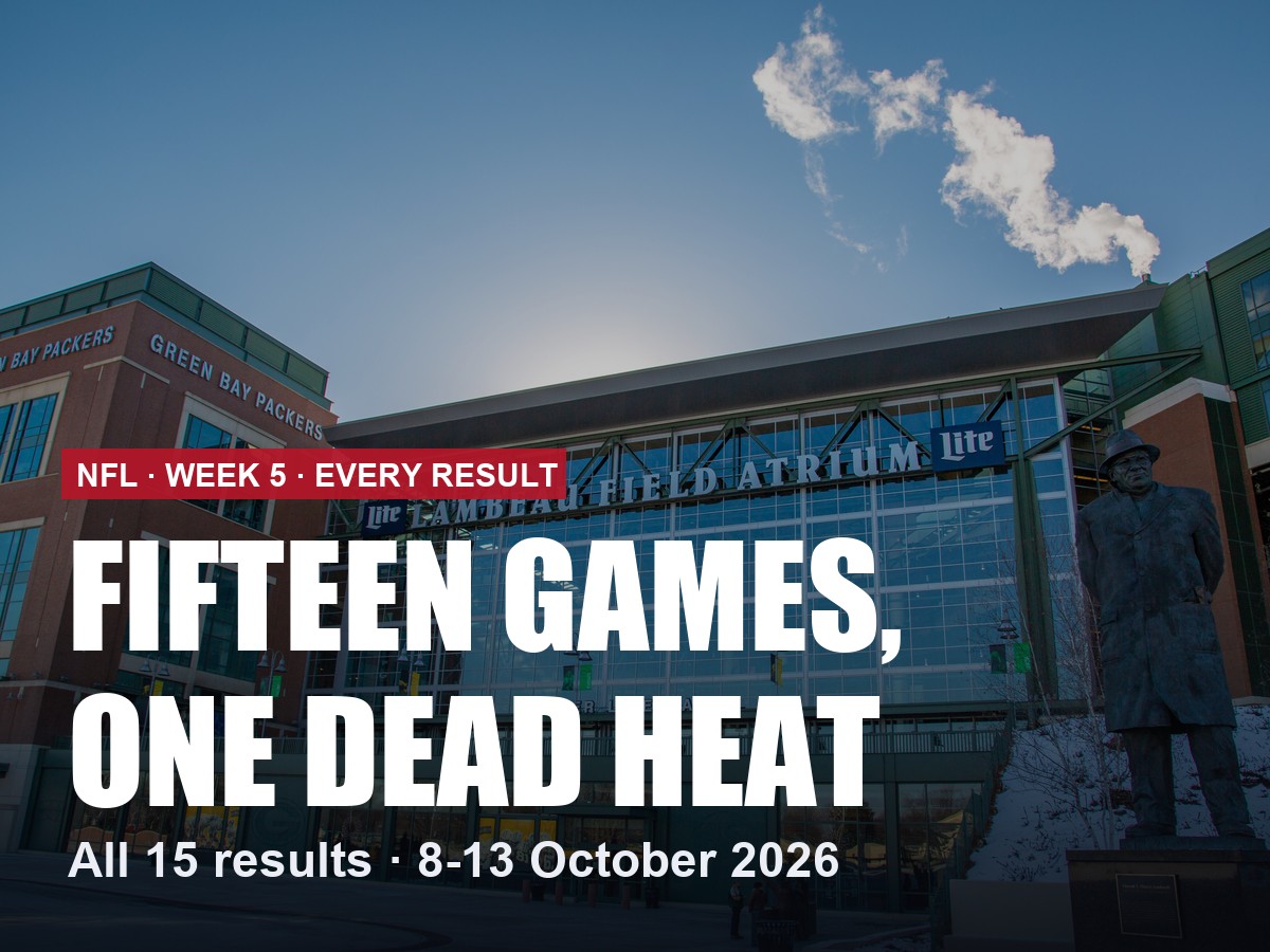 NFL Week 5 2026: Every Result, and the First Tie of the Season