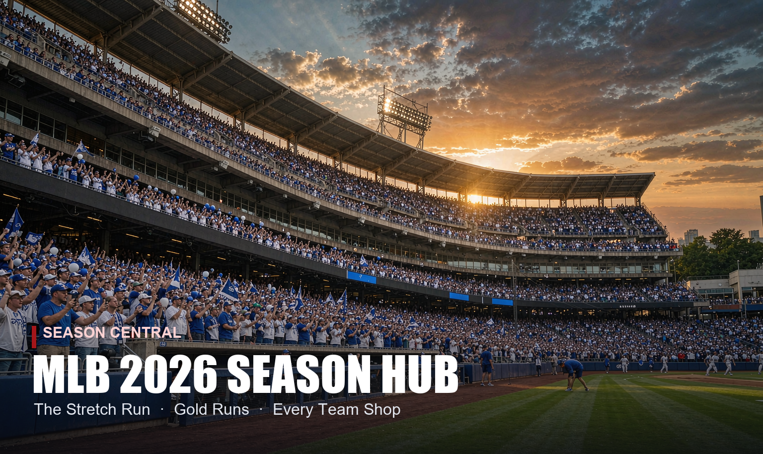 MLB late-season afternoon game - stadium under dramatic clouds
