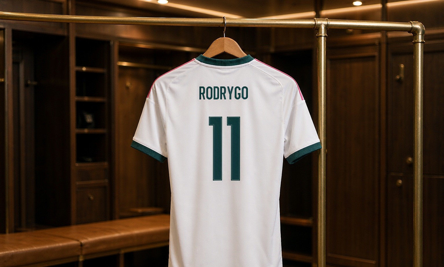 Our 2026/27 Real Madrid No.11 shirt in the dressing room