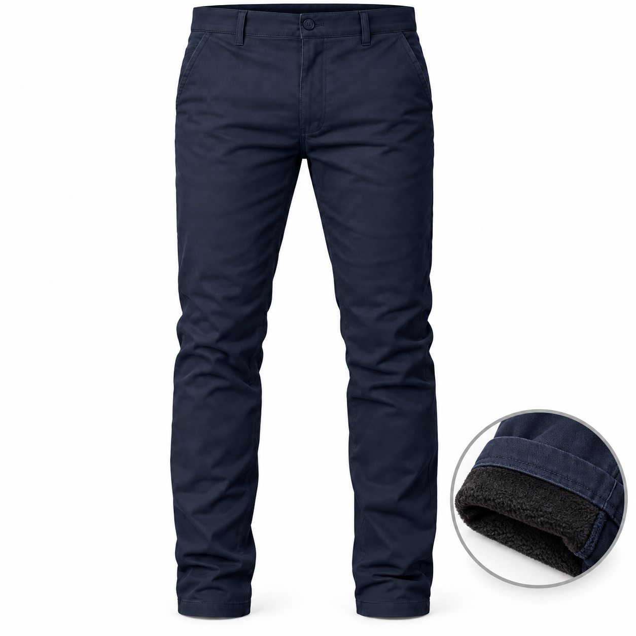 Men’s Heavyweight Fleece-Lined Stretch Chino Uniform Work Pants (31” Inseam)