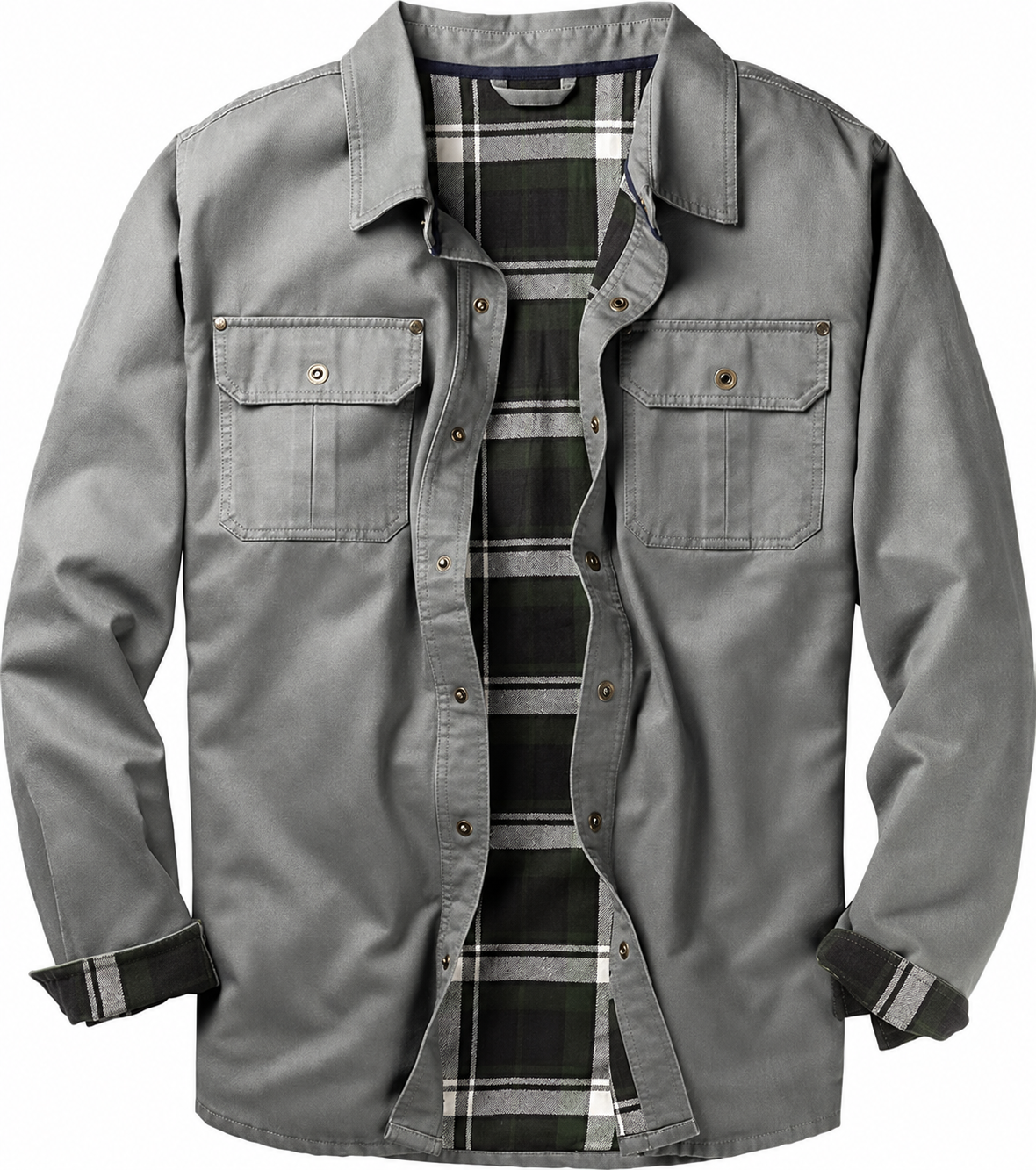 Men's Flannel Lined Shirt Jacket Waxed Cotton Water Resistant