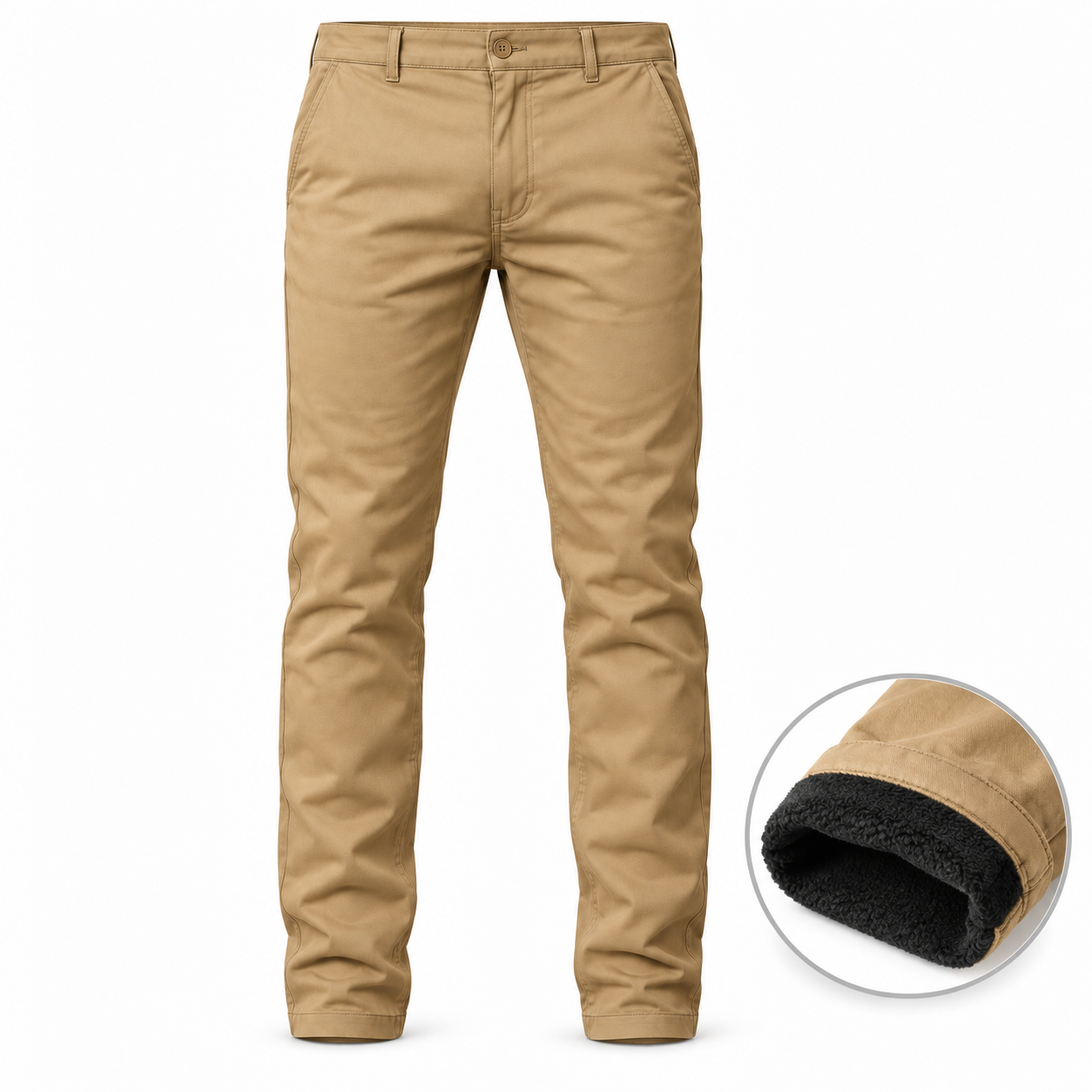 Men’s Heavyweight Fleece-Lined Stretch Chino Uniform Work Pants (31” Inseam)