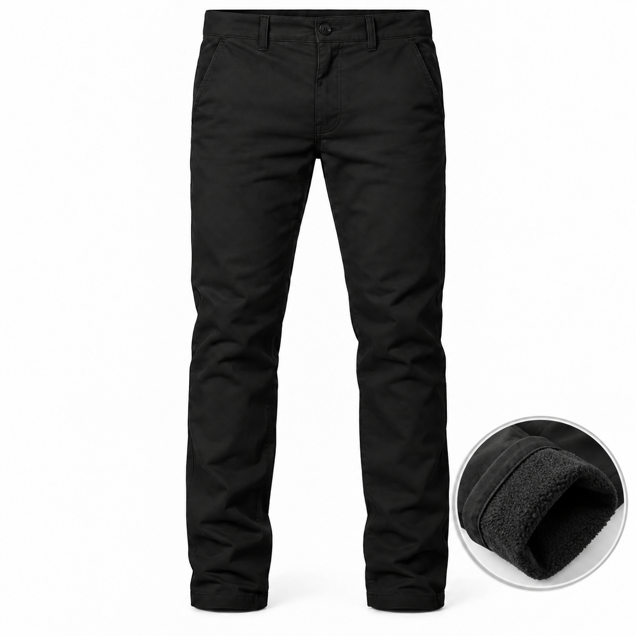 Men’s Heavyweight Fleece-Lined Stretch Chino Uniform Work Pants (31” Inseam)