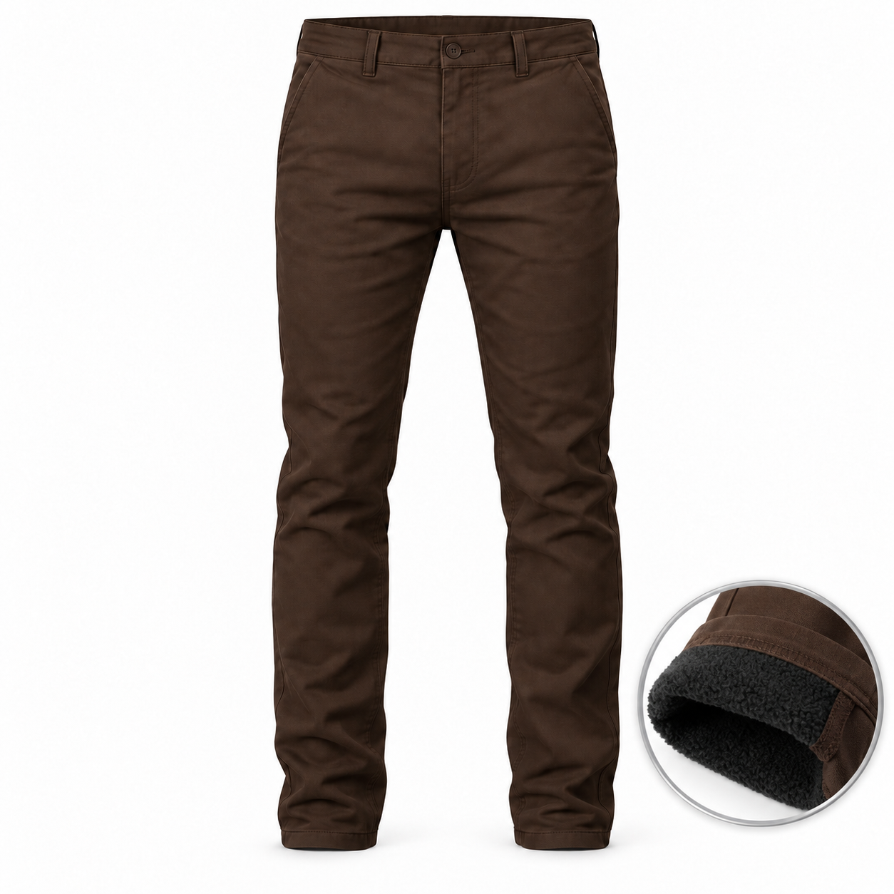 Men’s Heavyweight Fleece-Lined Stretch Chino Uniform Work Pants (31” Inseam)