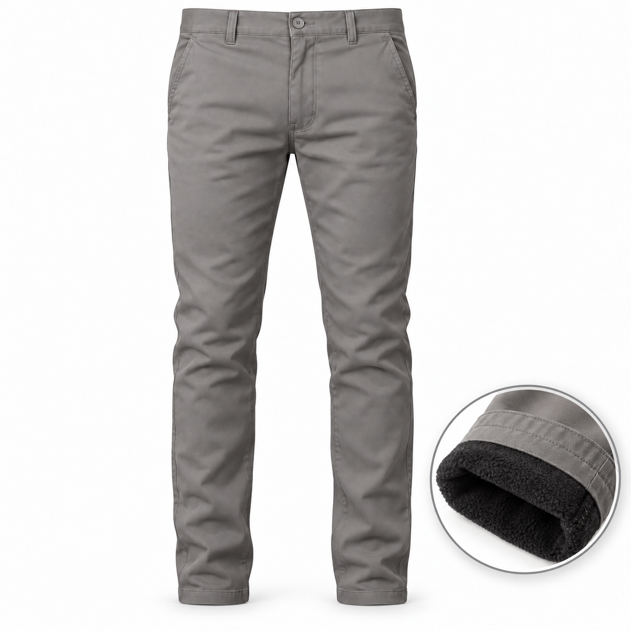 Men’s Heavyweight Fleece-Lined Stretch Chino Uniform Work Pants (31” Inseam)