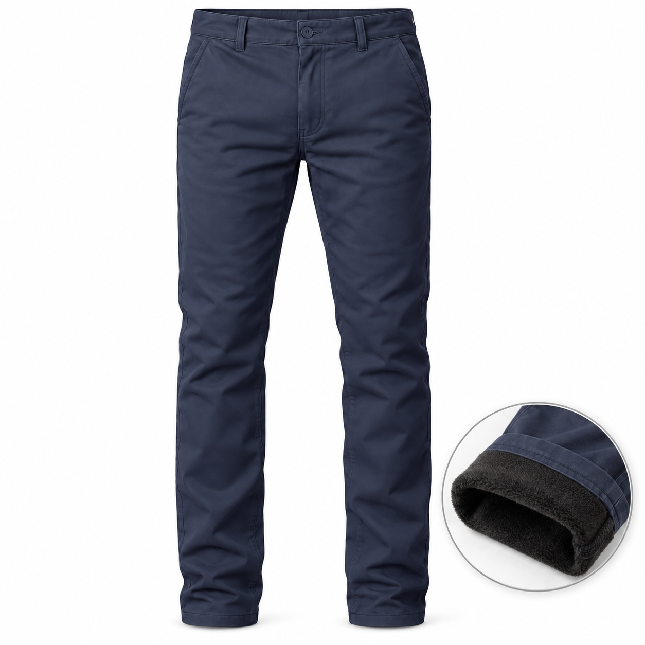Men’s Heavyweight Fleece-Lined Stretch Chino Uniform Work Pants (31” Inseam)