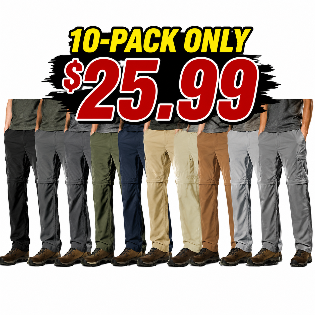 Men's Convertible Stretch Cargo Hiking Pants
