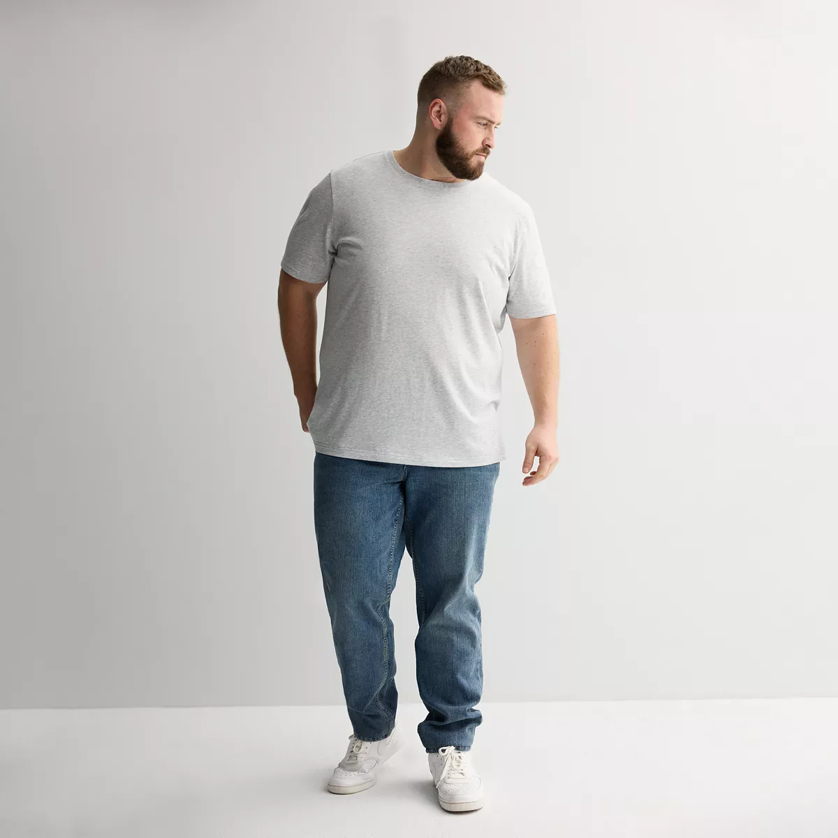 Men's Big & Tall Supersoft Crewneck T-Shirt - Fabric texture and hem detail