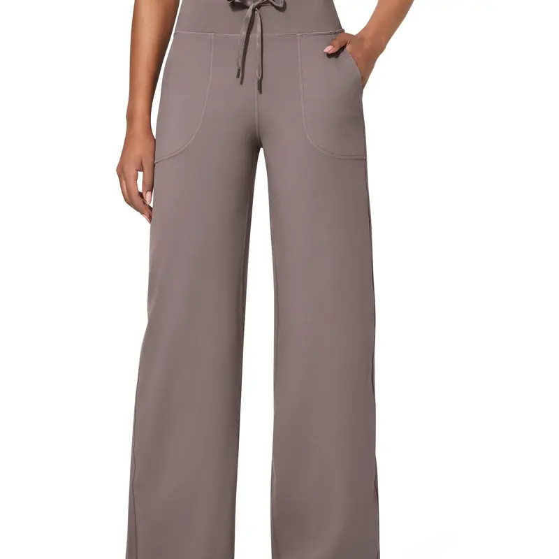 Front View - High-Waist Wide-Leg Pants