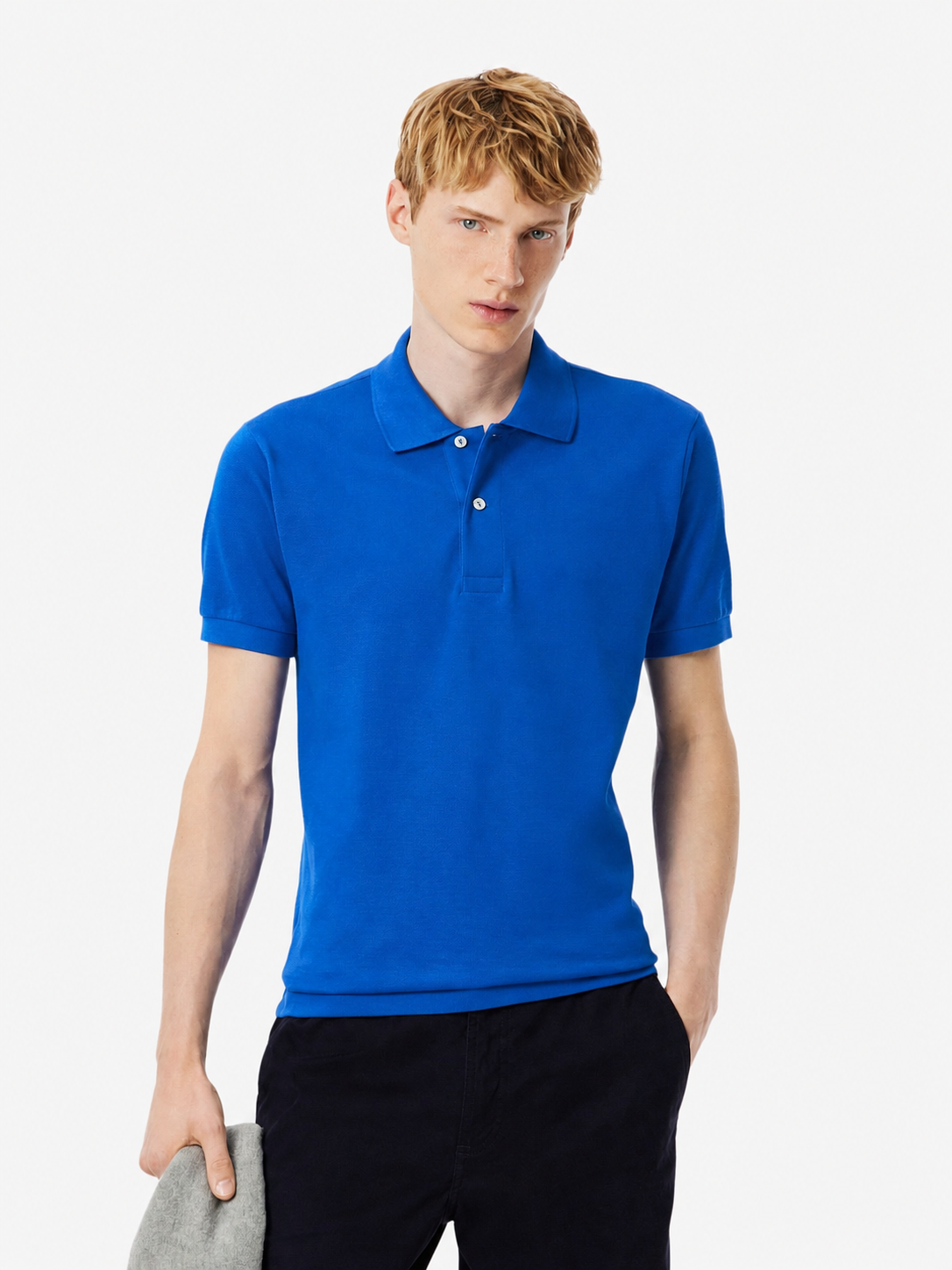 Men's classic fit textured cotton polo - Corvette