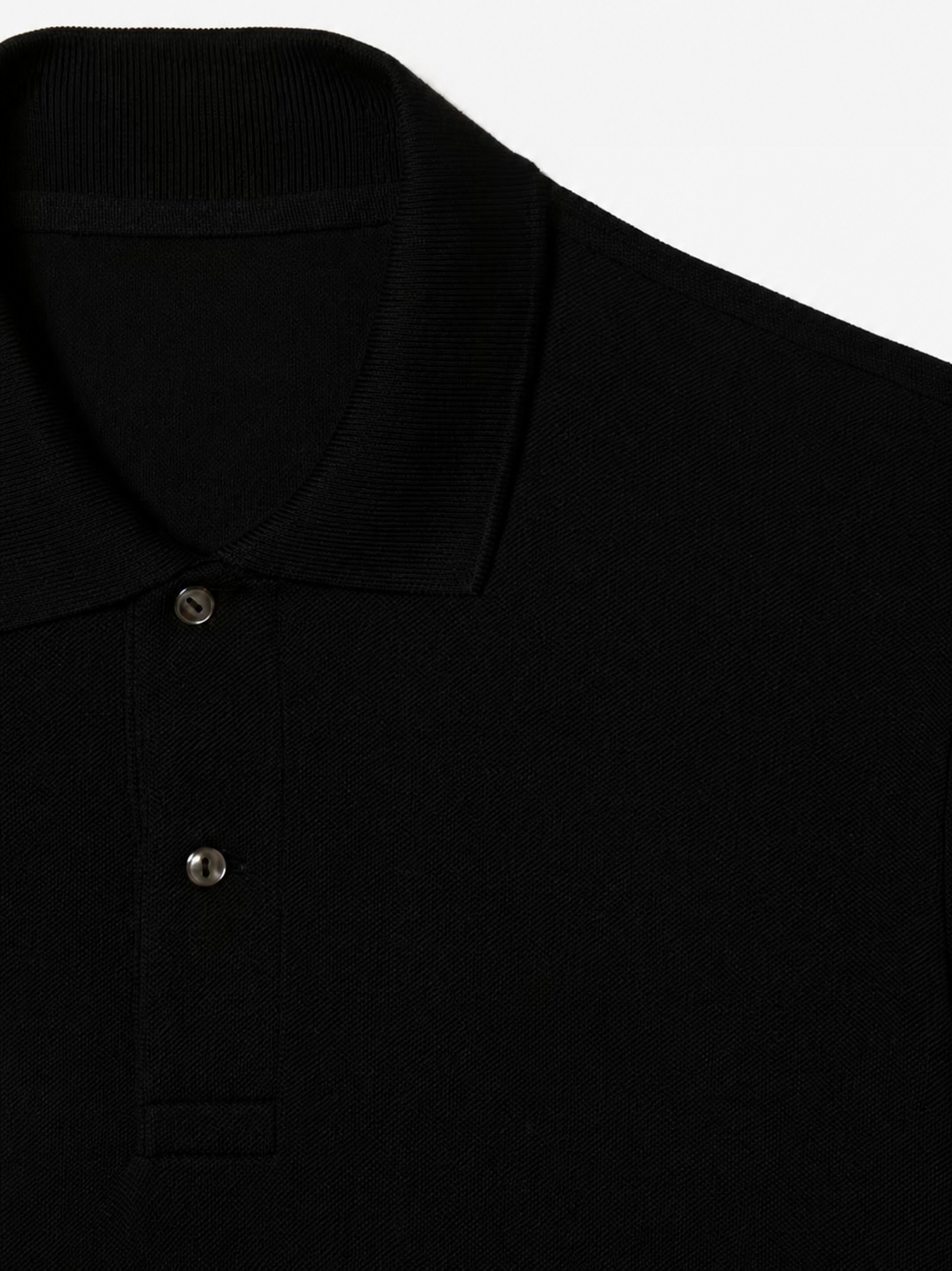 Men's black classic fit cotton polo collar detail clean