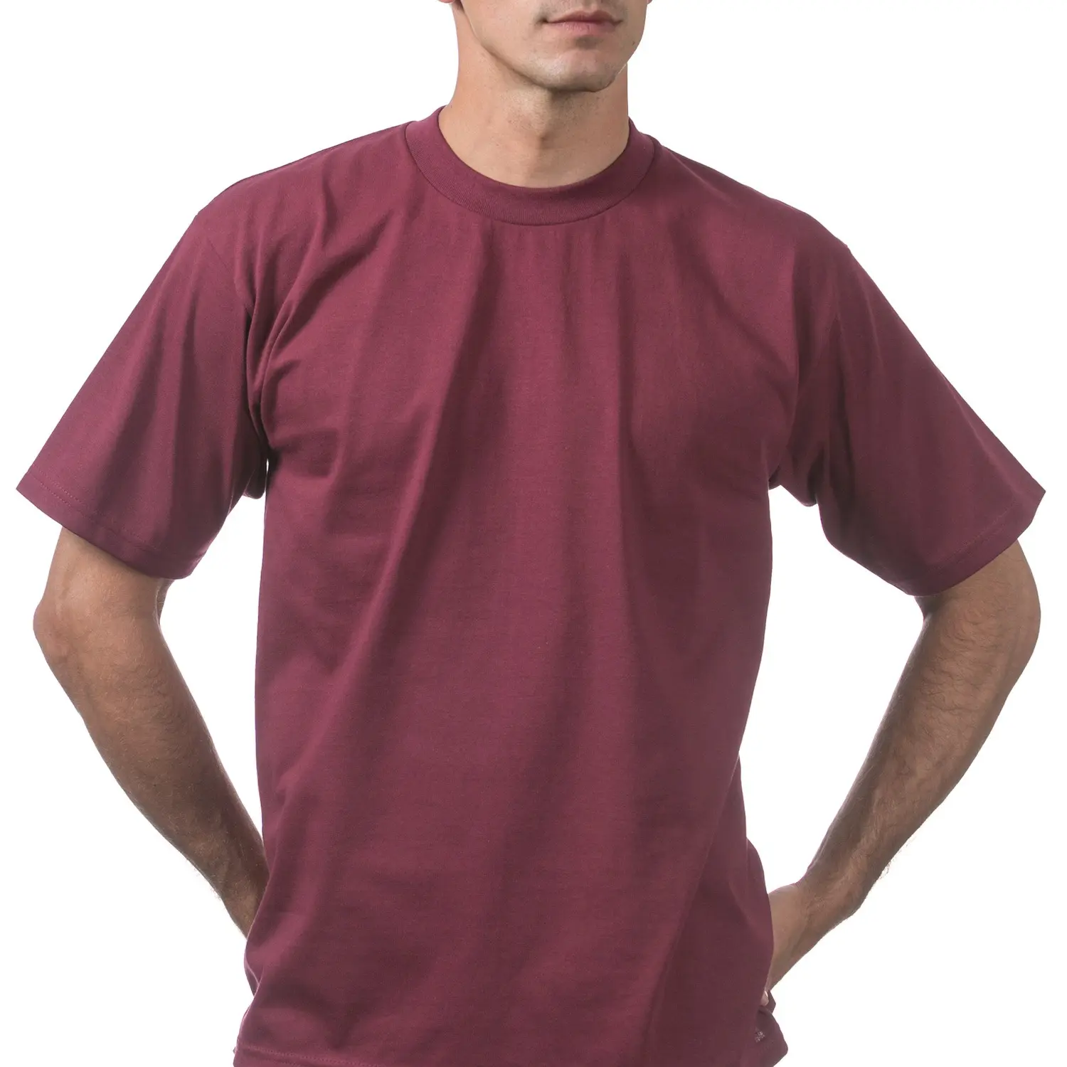 Men's Heavyweight Cotton Classic Fit Crewneck T-Shirt - Multipack - Maroon 12-Pack