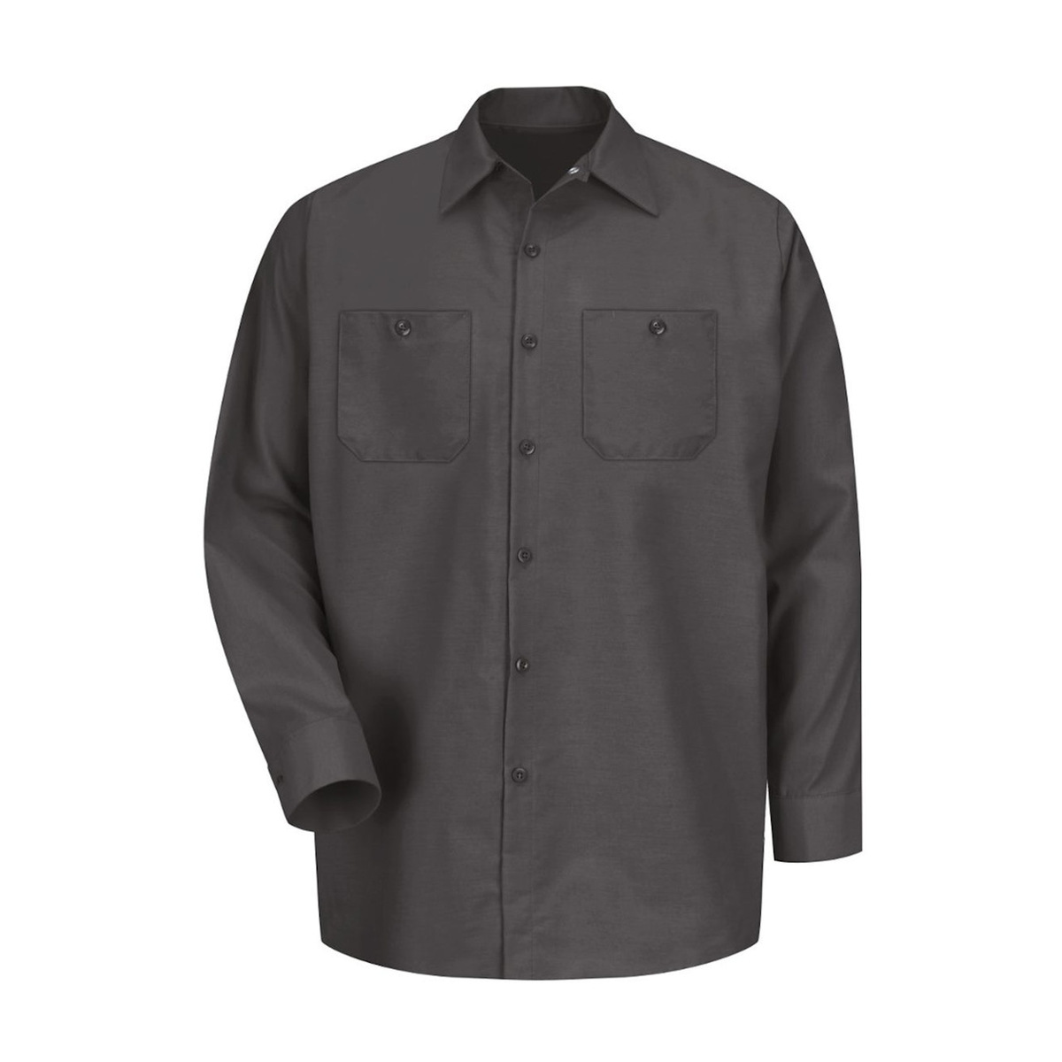 Men's Long-Sleeve Industrial Work Shirt - Charcoal