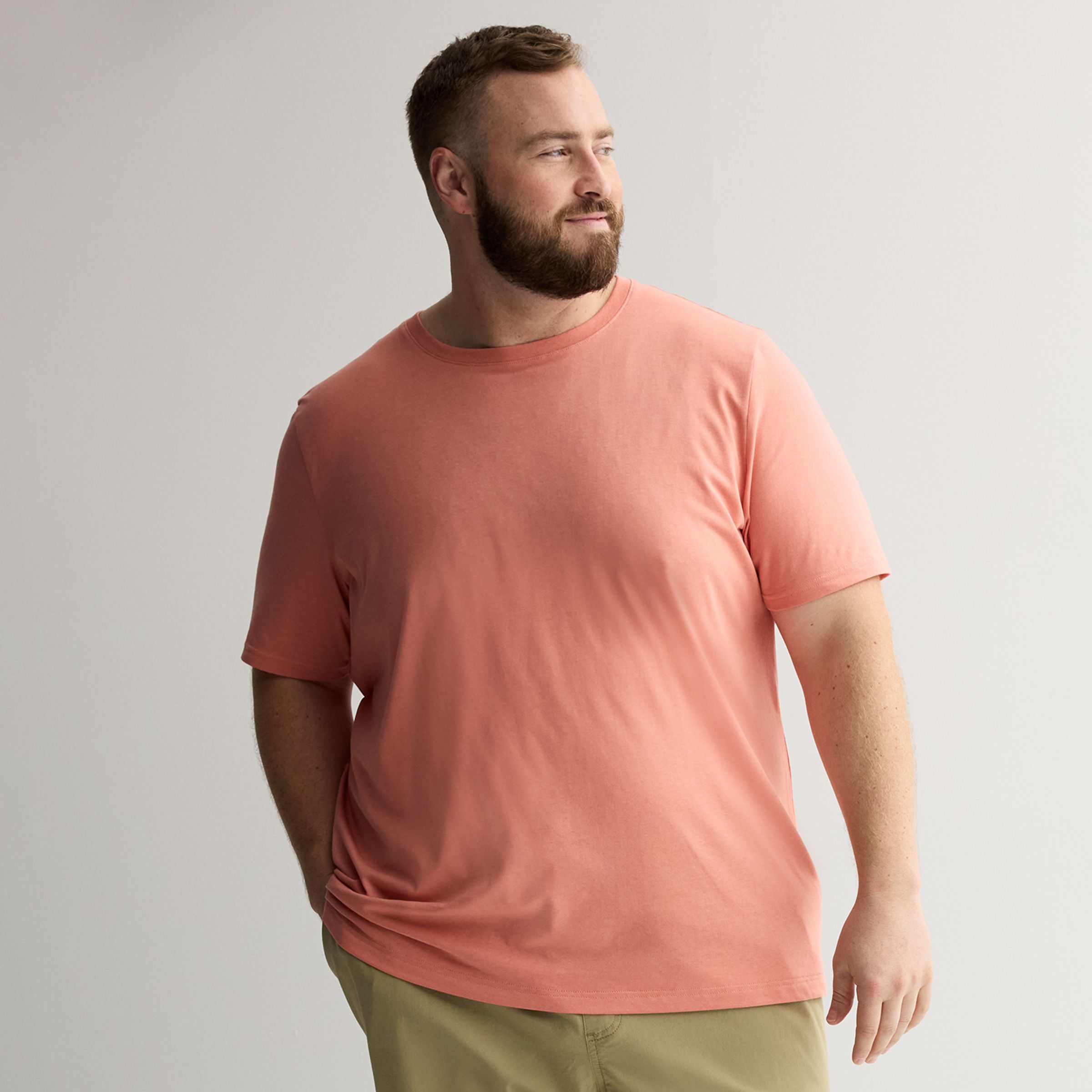 Men's Big & Tall Supersoft Crewneck T-Shirt - Coral