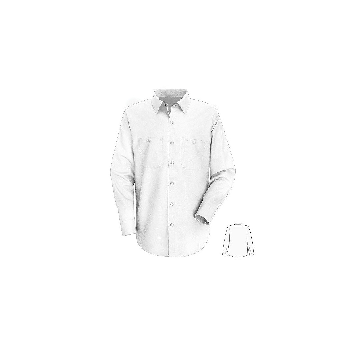 Men's Long-Sleeve Industrial Work Shirt - White