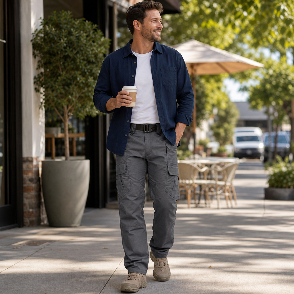 Men's Water-Resistant Ripstop Tactical Cargo Work Pants - Everyday Errands