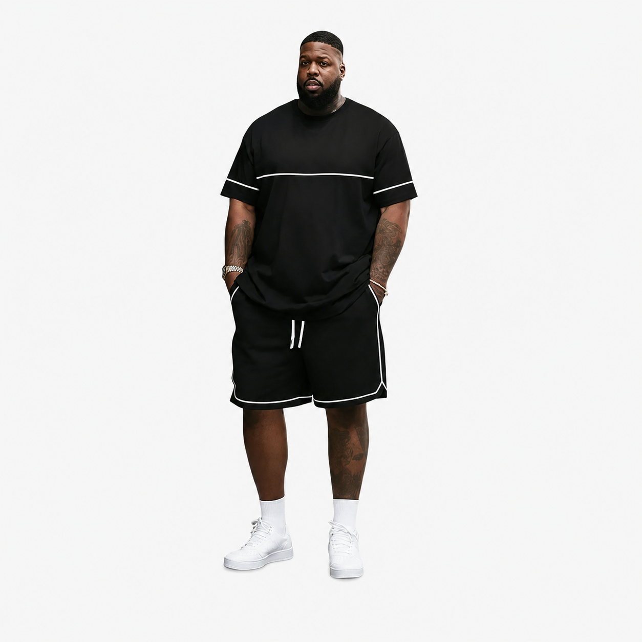 Men's Summer 2-Piece Set – Ultra-Breathable 3D Print Tee & Shorts, All-Day Comfort