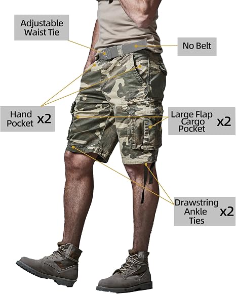 Casual Loose Camo Cotton Men's Shorts
