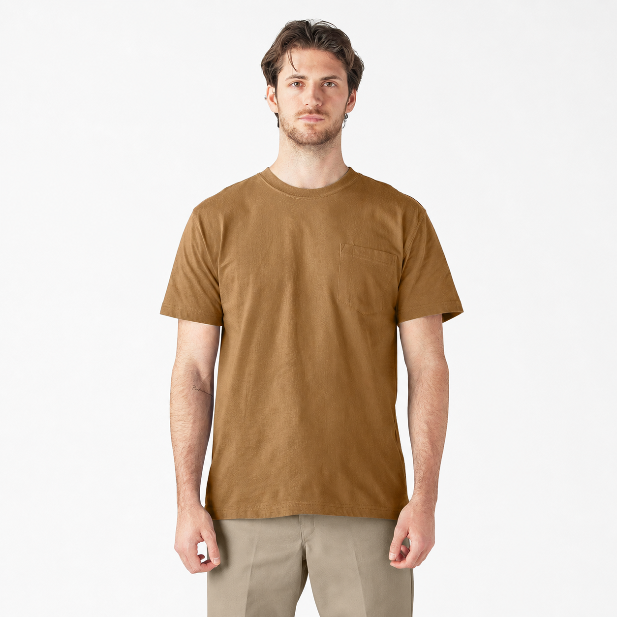 Men's Heavyweight Relaxed-Fit Short-Sleeve Pocket Work T-Shirt - Brown Duck