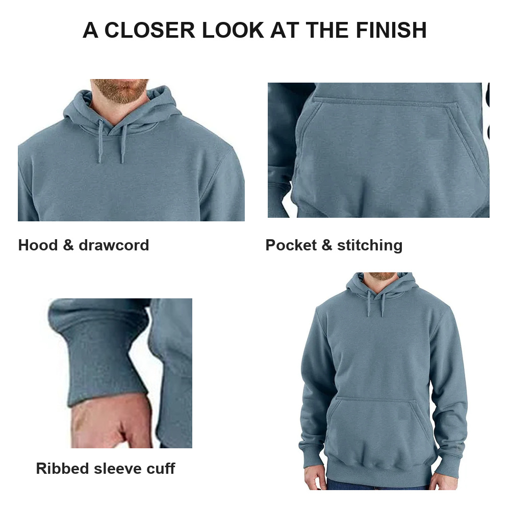 Men's Loose-Fit Pullover Hoodie Multipacks - Real Construction Closeups