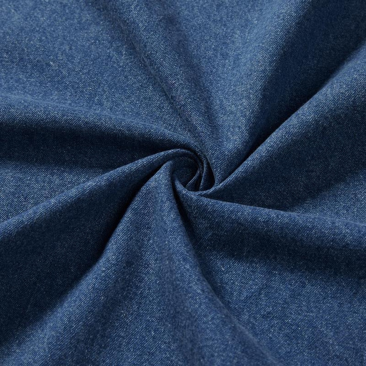 Men's Stonewashed Denim Long Sleeve Work Shirt - Denim Texture Close-Up