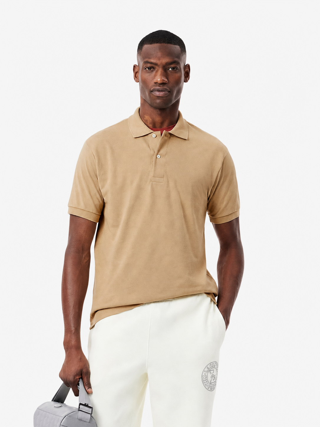 Men's classic fit textured cotton polo - Viennese