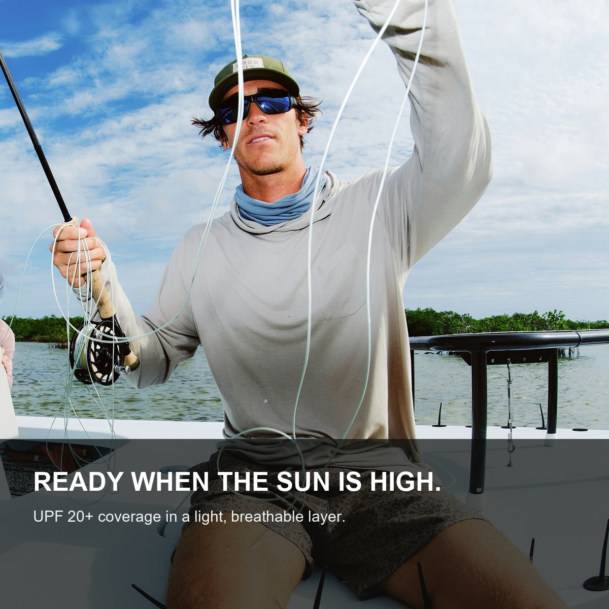 Men's Lightweight Bamboo-Blend Sun Hoodie - Fishing Ready