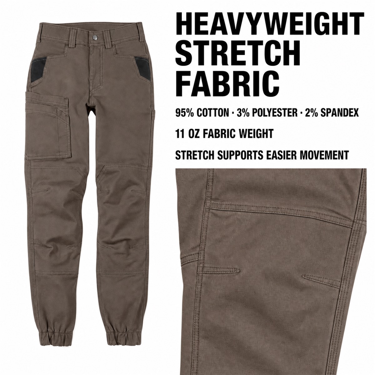 Women's Heavyweight Double-Knee Utility Work Jogger Pants - Verified Material