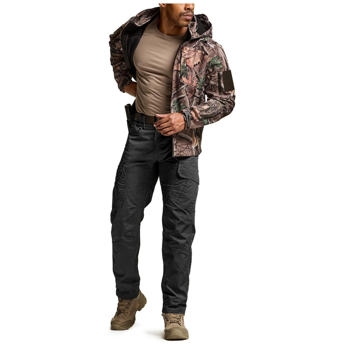 Men's Water-Resistant Ripstop Tactical Cargo Work Pants - Outdoor Fit
