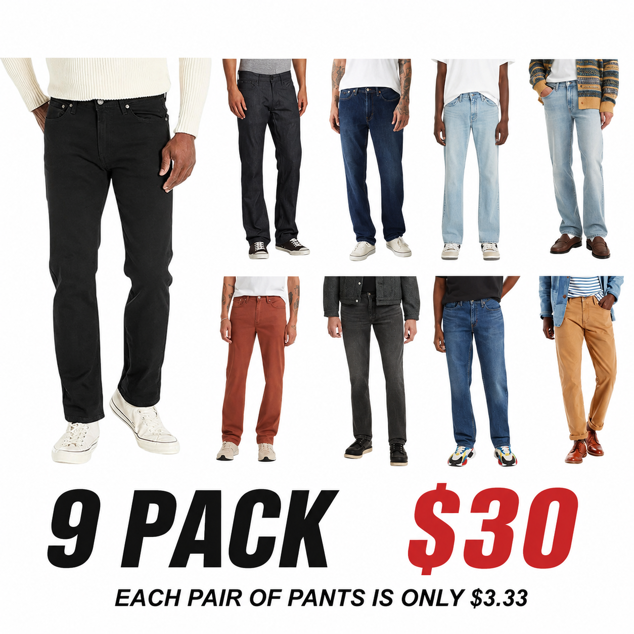 Men's Straight Fit Cut Jeans