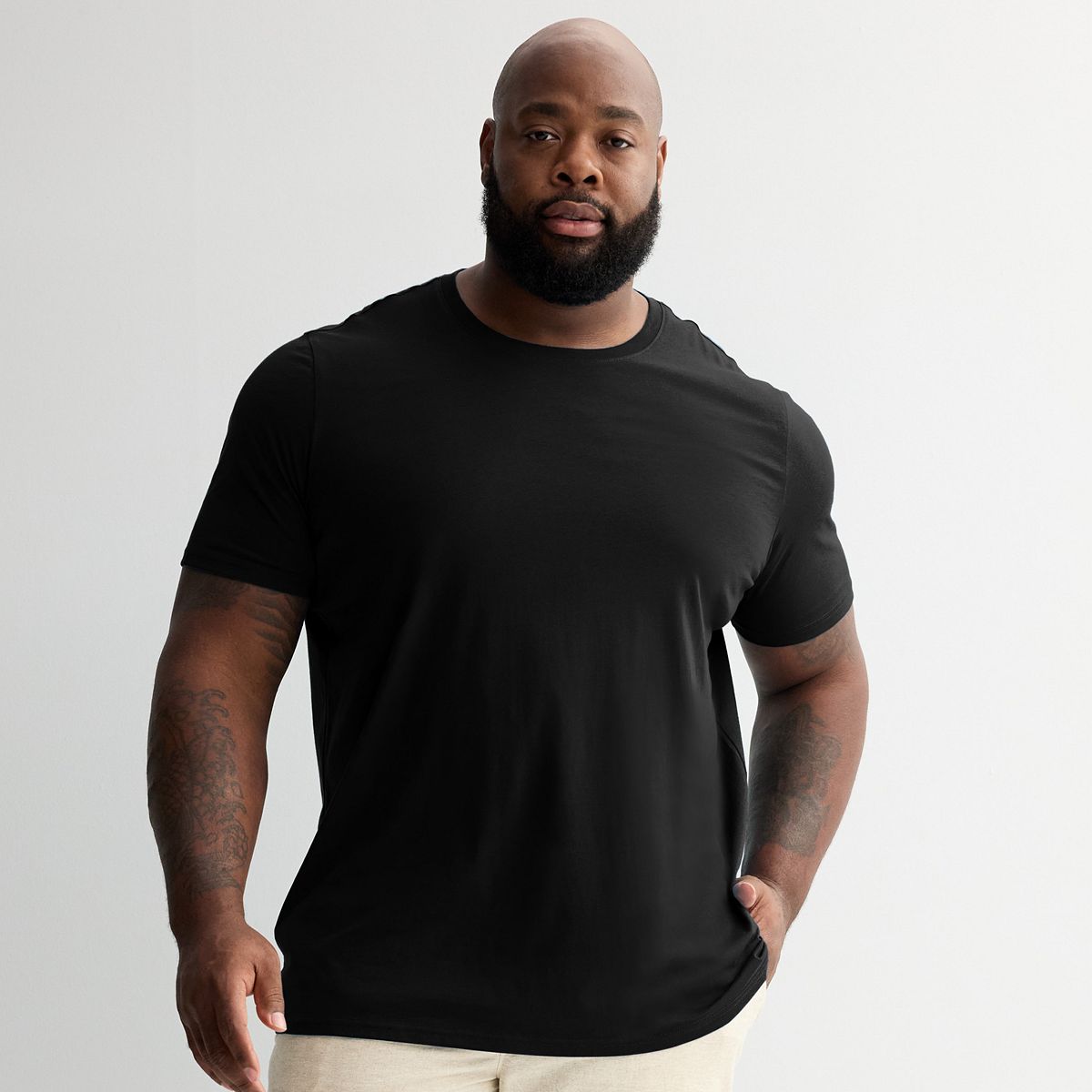 Men's Big & Tall Supersoft Crewneck T-Shirt - Black