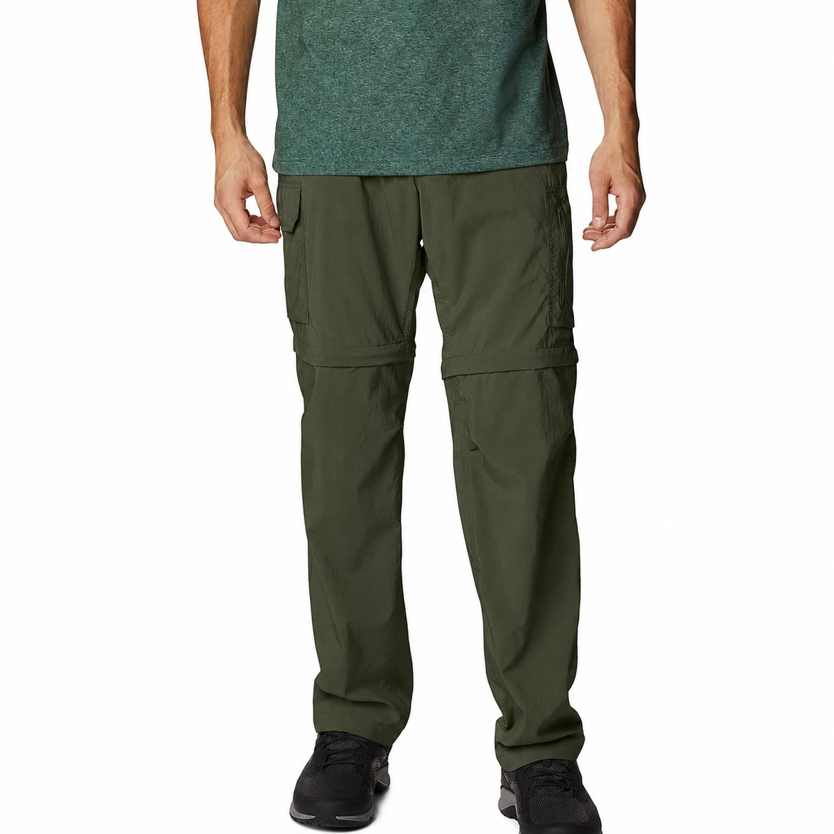 Men's Convertible Stretch Cargo Hiking Pants - Dark Olive