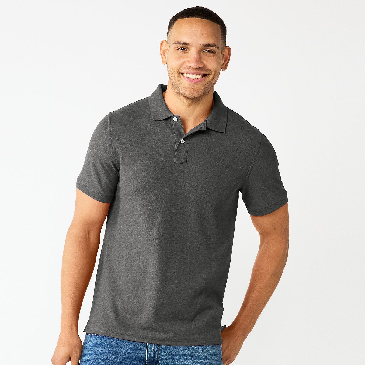 Men's Classic Short Sleeve Pique Polo - Carbon Copy