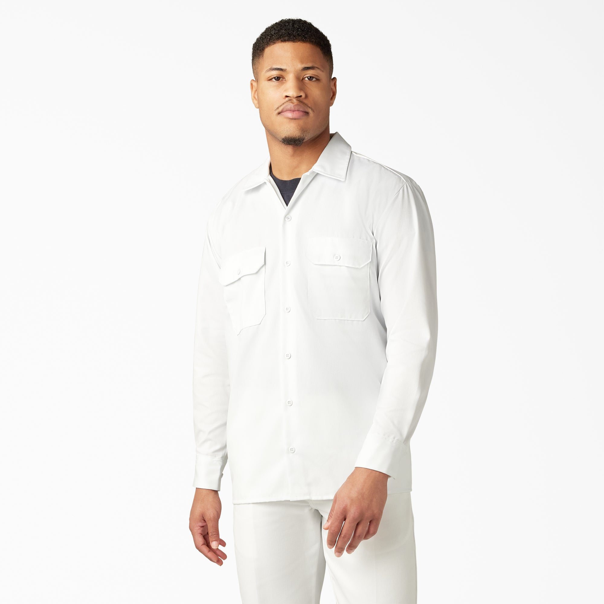 Men's Long Sleeve Twill Work Shirt - White